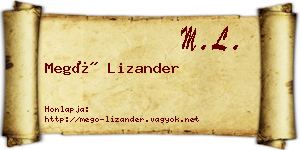 Megó Lizander névjegykártya